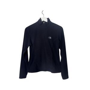 The North Face Womens Black Fleece Quarter-Zip Pullover Jacket SP